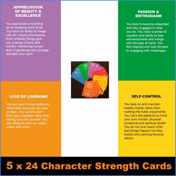 Character strength cards x 5